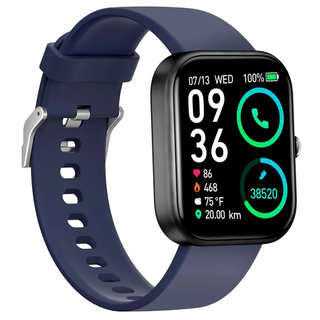 Bouncefit M I D116 Fitness Band Smart Watch for Men, Women, Boys, Girls, Kids – Single Touch Interface, Water Resistant, Workout Modes, Quick Charge Sports Smartwatch – Black I