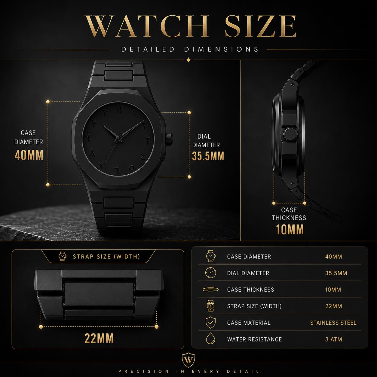 Matrix Arabian | Aura Dial & Polycarbonate Strap Analog Watch for Men & Boys (Black)