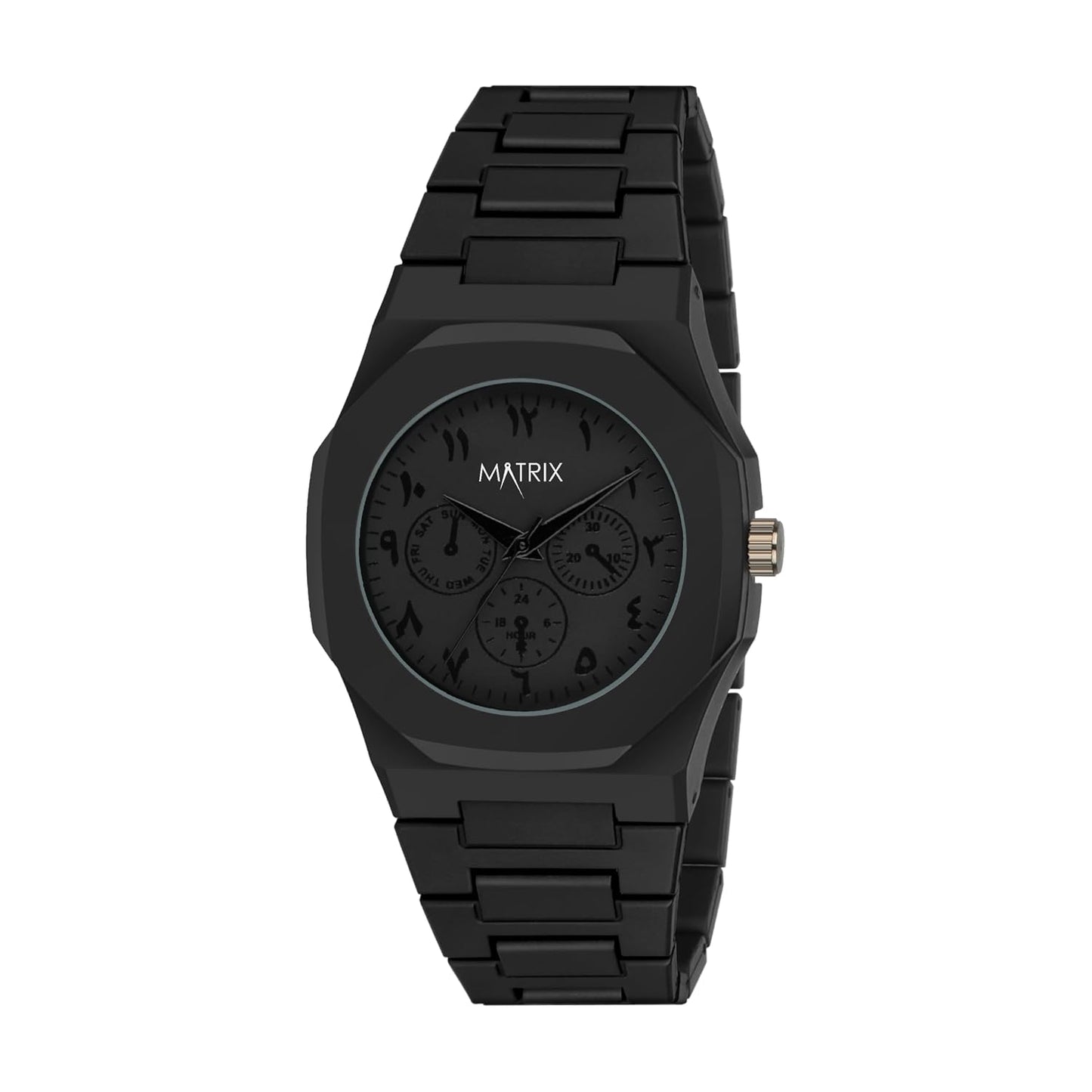 Matrix Arabian | Aura Dial & Polycarbonate Strap Analog Watch for Men & Boys (Black)