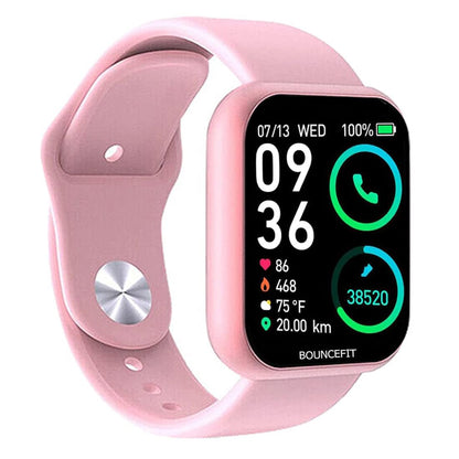 Bouncefit M I D116 Fitness Band Smart Watch for Men, Women, Boys, Girls, Kids – Single Touch Interface, Water Resistant, Workout Modes, Quick Charge Sports Smartwatch – Black I