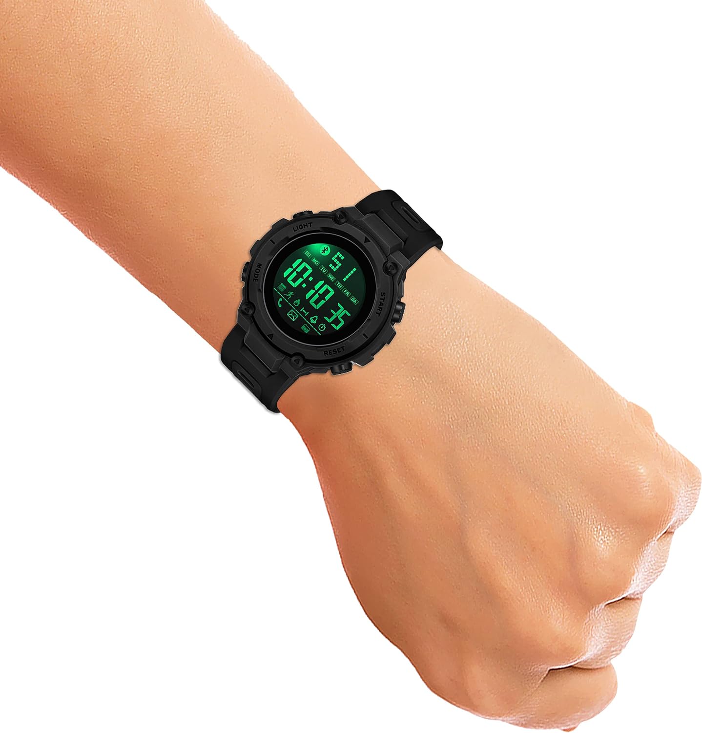 Shocknshop Digital Sports Stylish Multifunctional Electronic LED Black Dial Wrist Watch for Men Boys -WCH78
