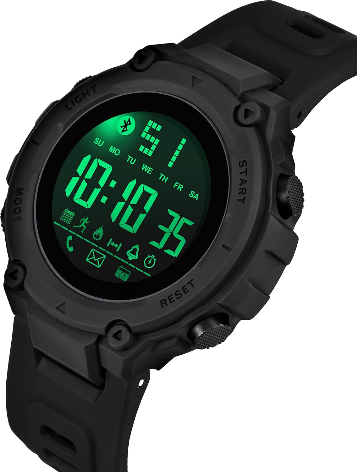 Shocknshop Digital Sports Stylish Multifunctional Electronic LED Black Dial Wrist Watch for Men Boys -WCH78