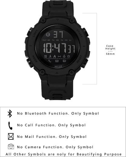 Shocknshop Digital Sports Stylish Multifunctional Electronic LED Black Dial Wrist Watch for Men Boys -WCH78