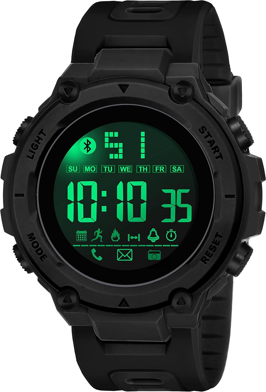 Shocknshop Digital Sports Stylish Multifunctional Electronic LED Black Dial Wrist Watch for Men Boys -WCH78