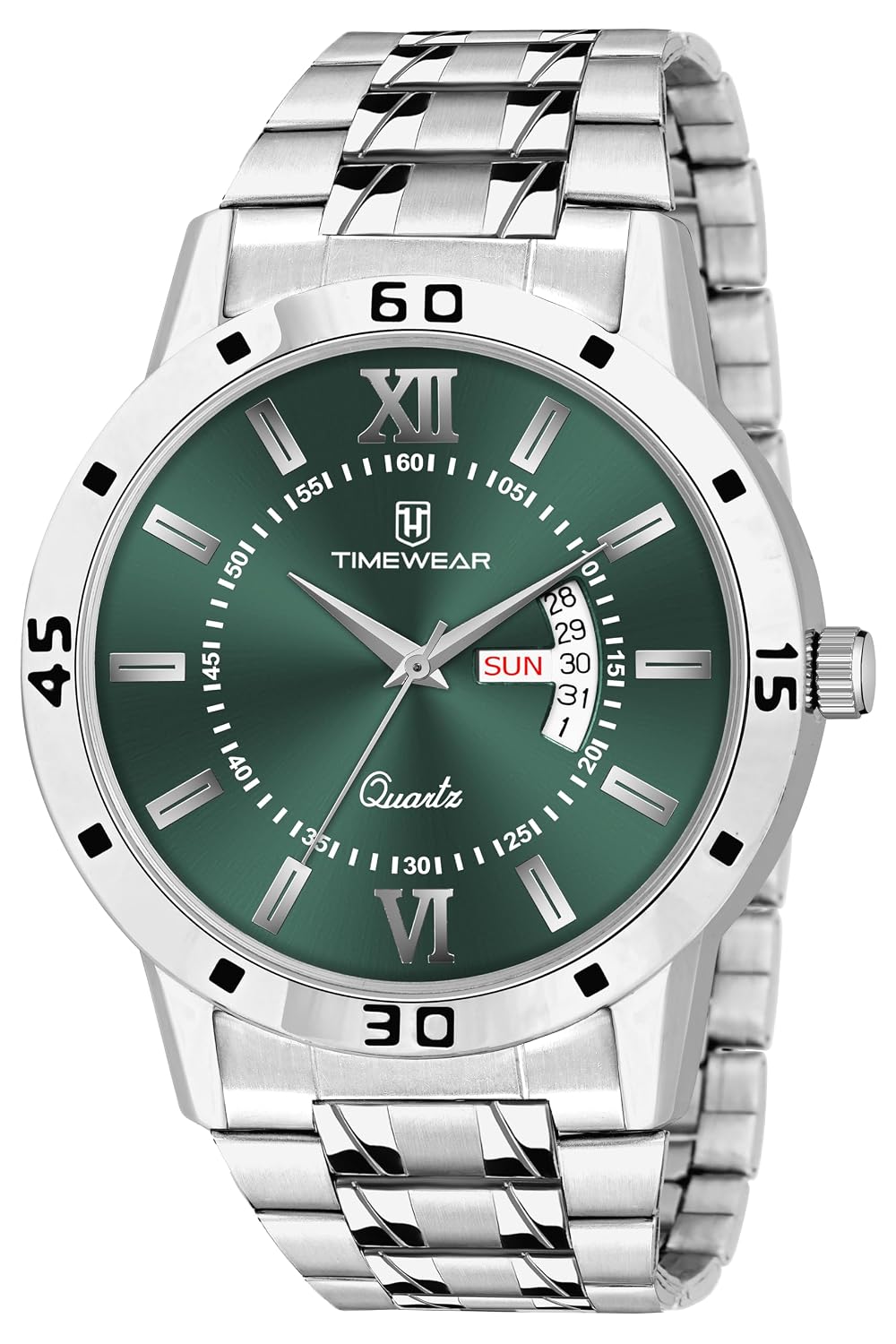 TIMEWEAR Analog Day Date Functioning Stainless Steel Chain Watch for Men