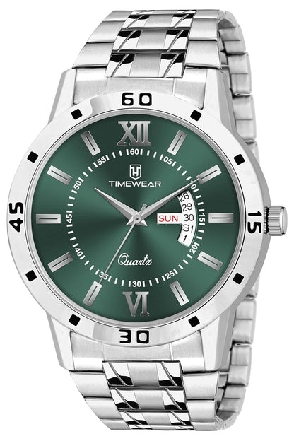 TIMEWEAR Analog Day Date Functioning Stainless Steel Chain Watch for Men